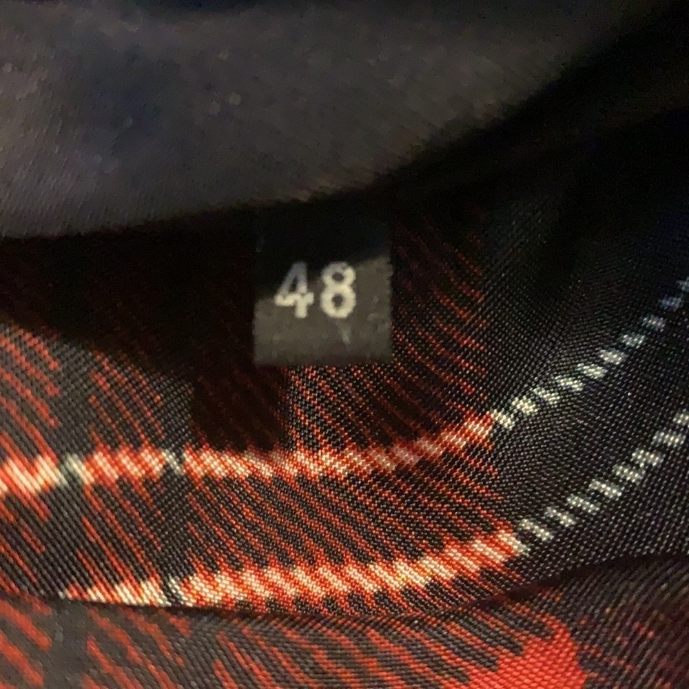 Givenchy navy bomber jacket w/ plaid lining, sz 48 - Picture 14 of 14
